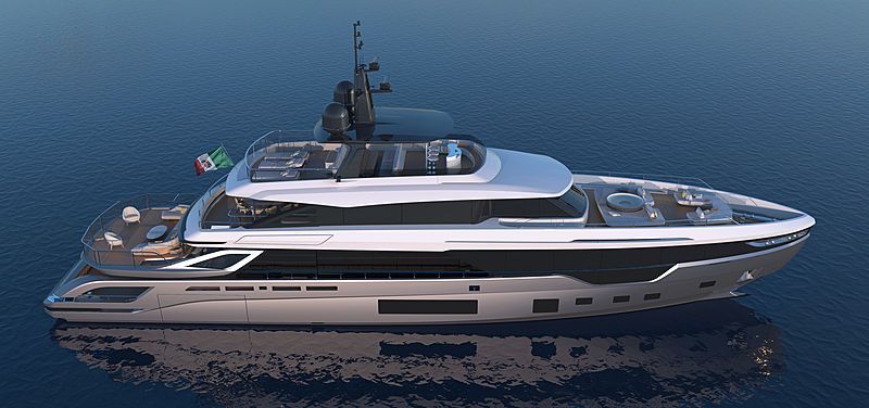 Volo Mare yacht, a 125 ft Azimut luxury superyacht underway, 38.23 meters, built in 2022.