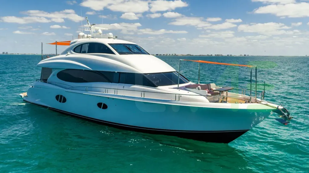 White Voyager yacht for sale and price, showing the details and features of the interior and exterior available for purchase from LIME Yachts and Brokerage located in Fort Lauderdale Florida.