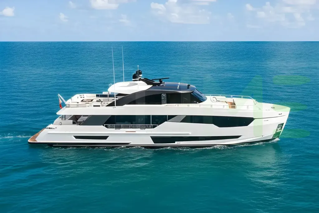 White Voyager yacht for sale and price, showing the details and features of the interior and exterior available for purchase from LIME Yachts and Brokerage located in Fort Lauderdale Florida.