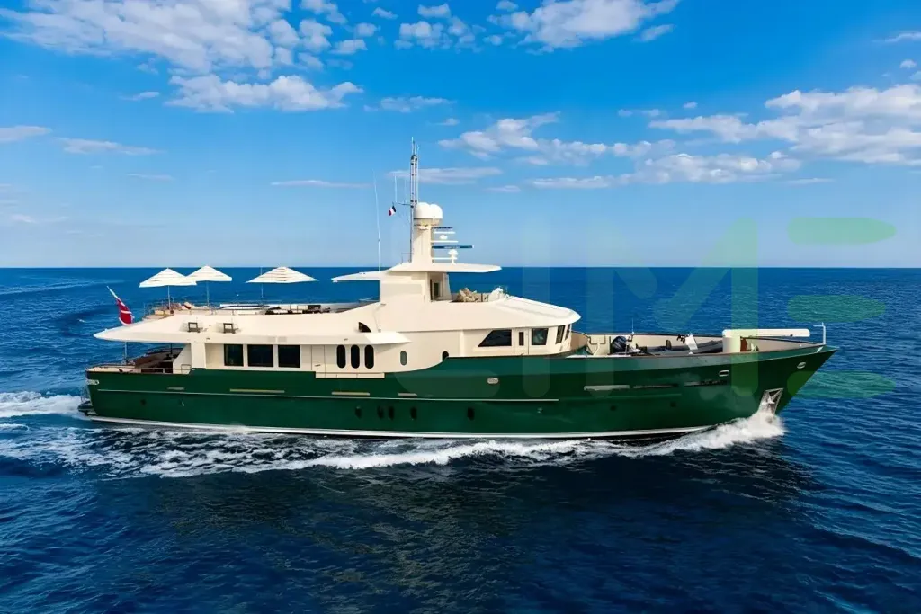 White W Explorer yacht for sale and price, showing the details and features of the interior and exterior available for purchase from LIME Yachts and Brokerage located in Fort Lauderdale Florida.