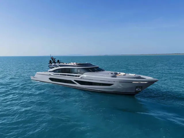 Wraith yacht, a 120 ft AB luxury superyacht underway, 36.8 meters, built in 2023.