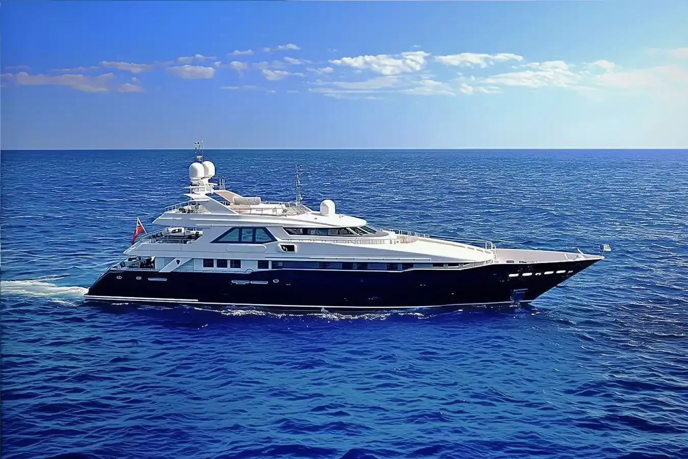 Yami yacht, a 146 ft Heesen luxury superyacht underway, 44.5 meters, built in 2003, 2023.