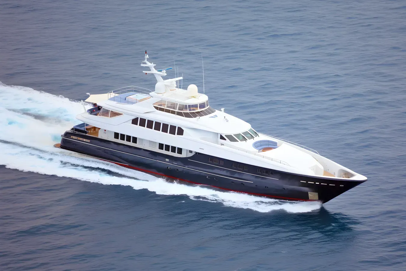 You & Me yacht, a 154 ft Heesen luxury superyacht underway, 47 meters, built in 1999, 2010.