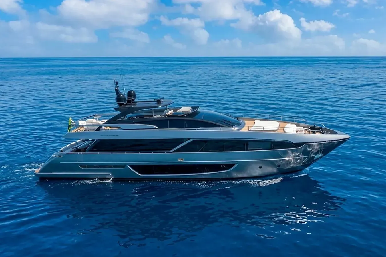 Yoyita II yacht, a 98 ft Riva luxury superyacht underway, 29.9 meters, built in 2017.