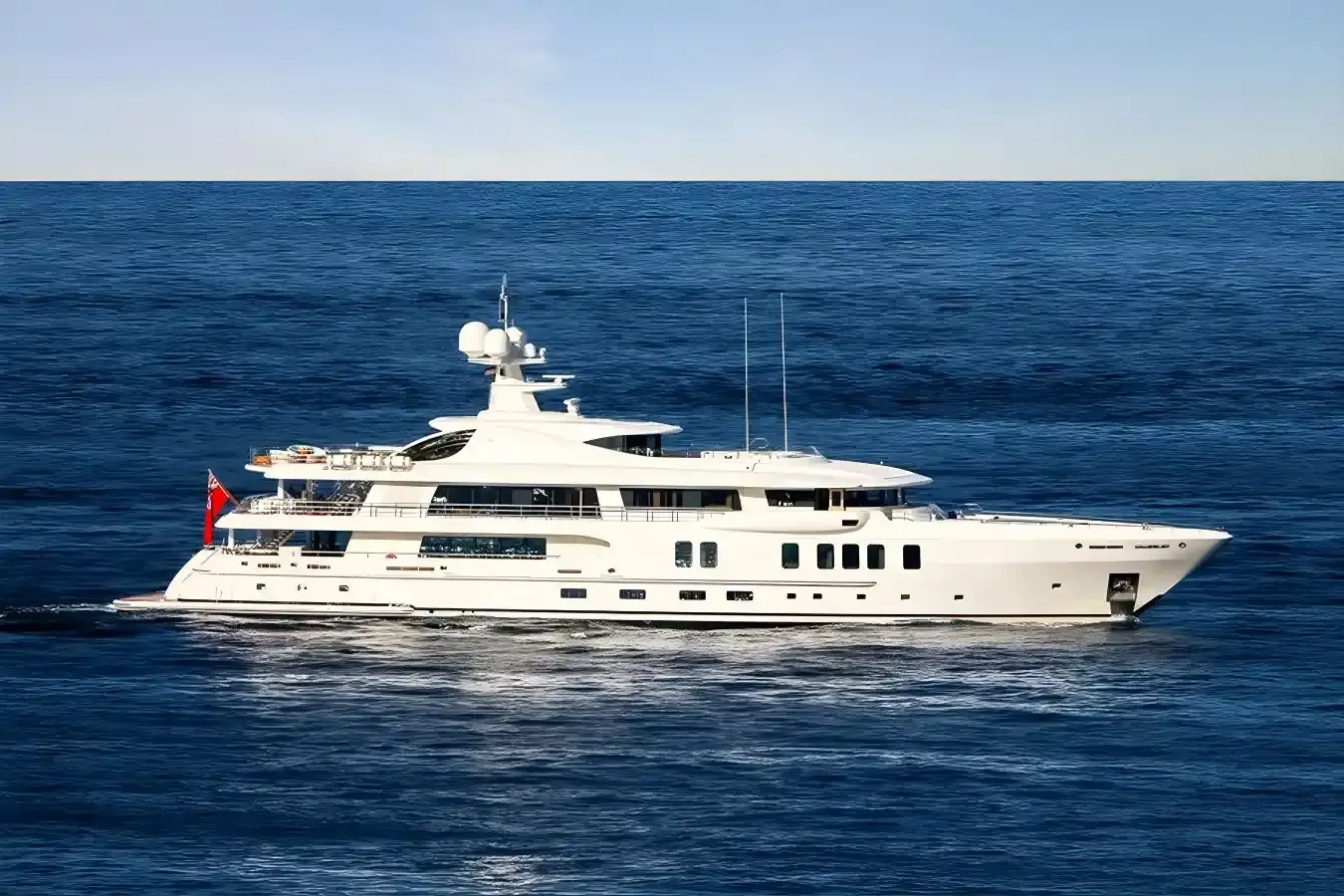 Z. yacht, a 215 ft Amels luxury superyacht underway, 65.7 meters, built in 2014.