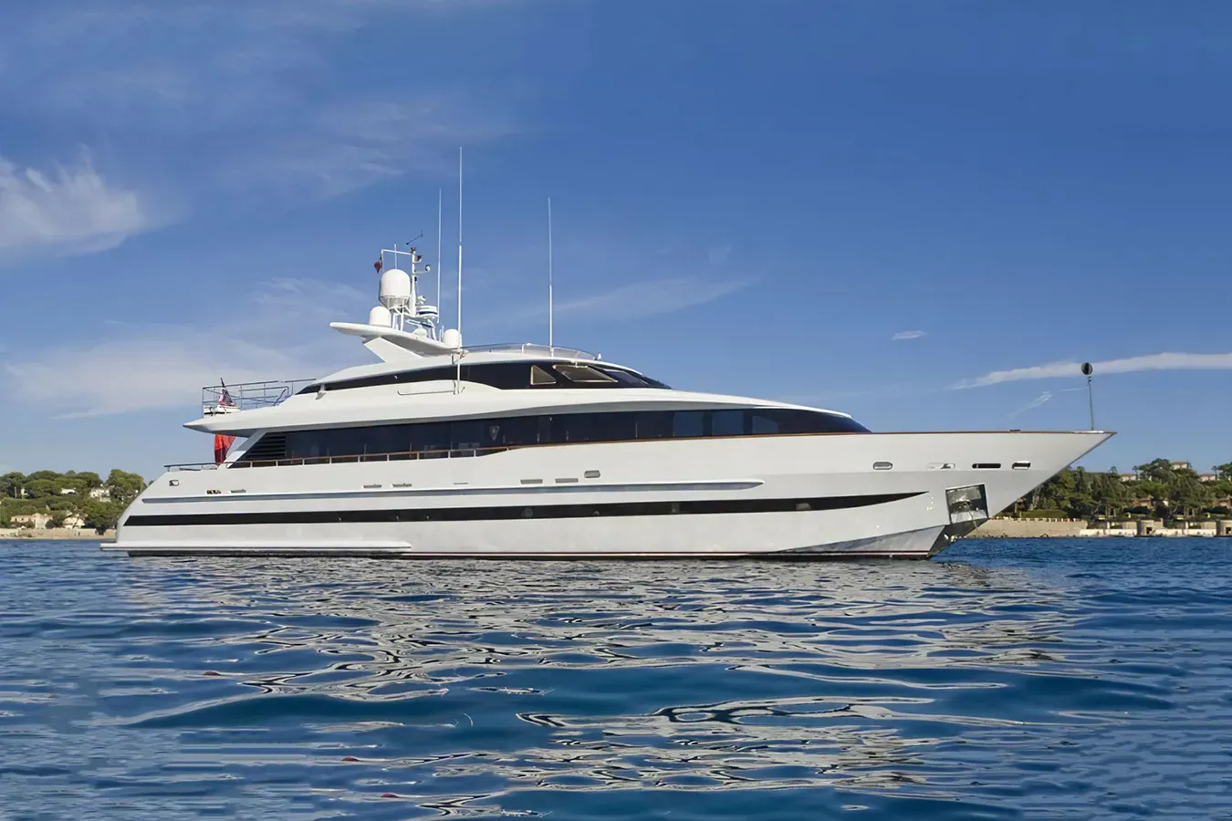 Zabava yacht, a 100 ft Heesen luxury superyacht underway, 30.7 meters, built in 2000, 2019.