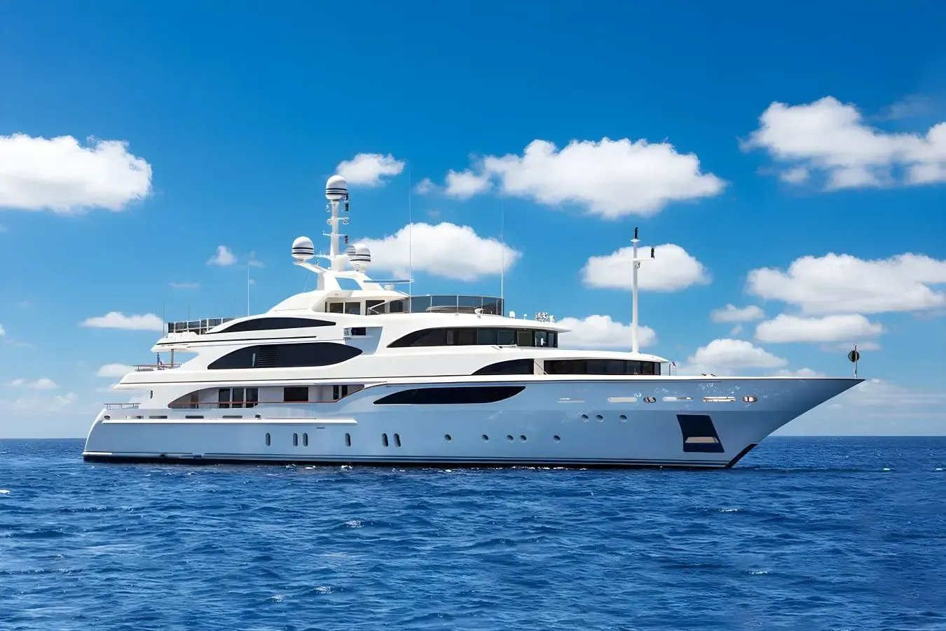 Zefzaf yacht, a 183 ft Benetti luxury superyacht underway, 56 meters, built in 2007.
