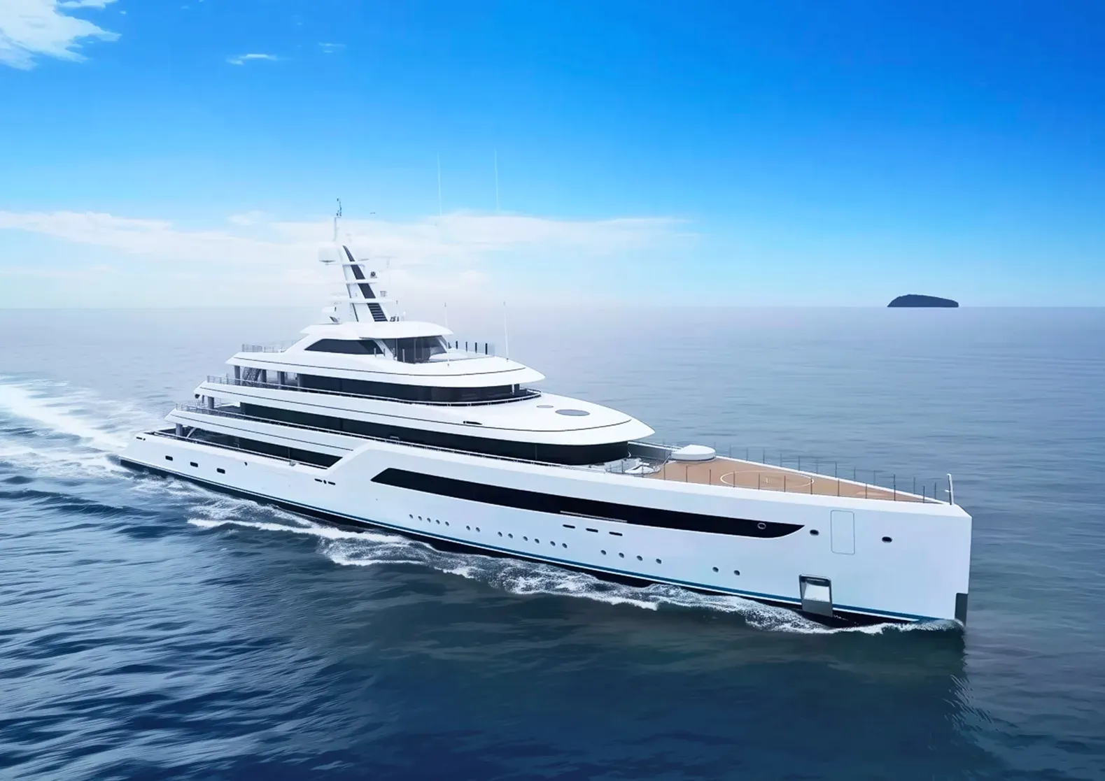 Zen yacht, a 290 ft Feadship luxury superyacht underway, 88.38 meters, built in 2021.
