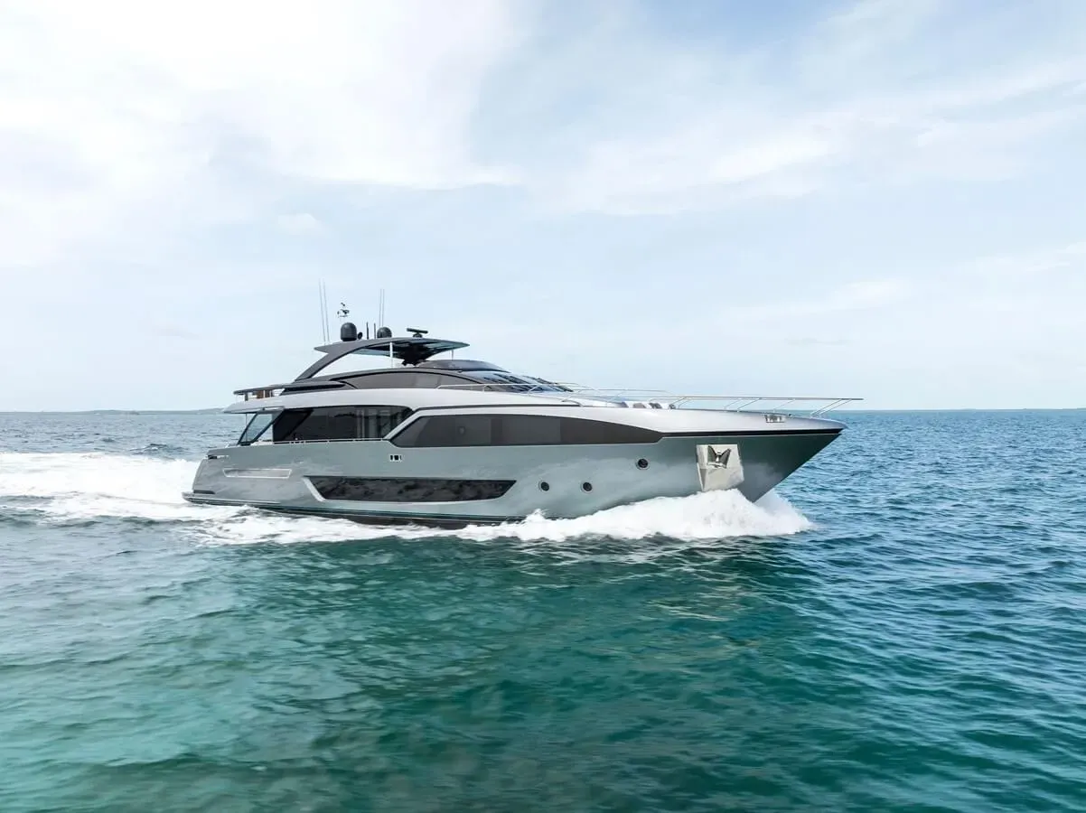 Zuma yacht, a 93 ft Riva luxury superyacht underway, 28.5 meters, built in 2021.